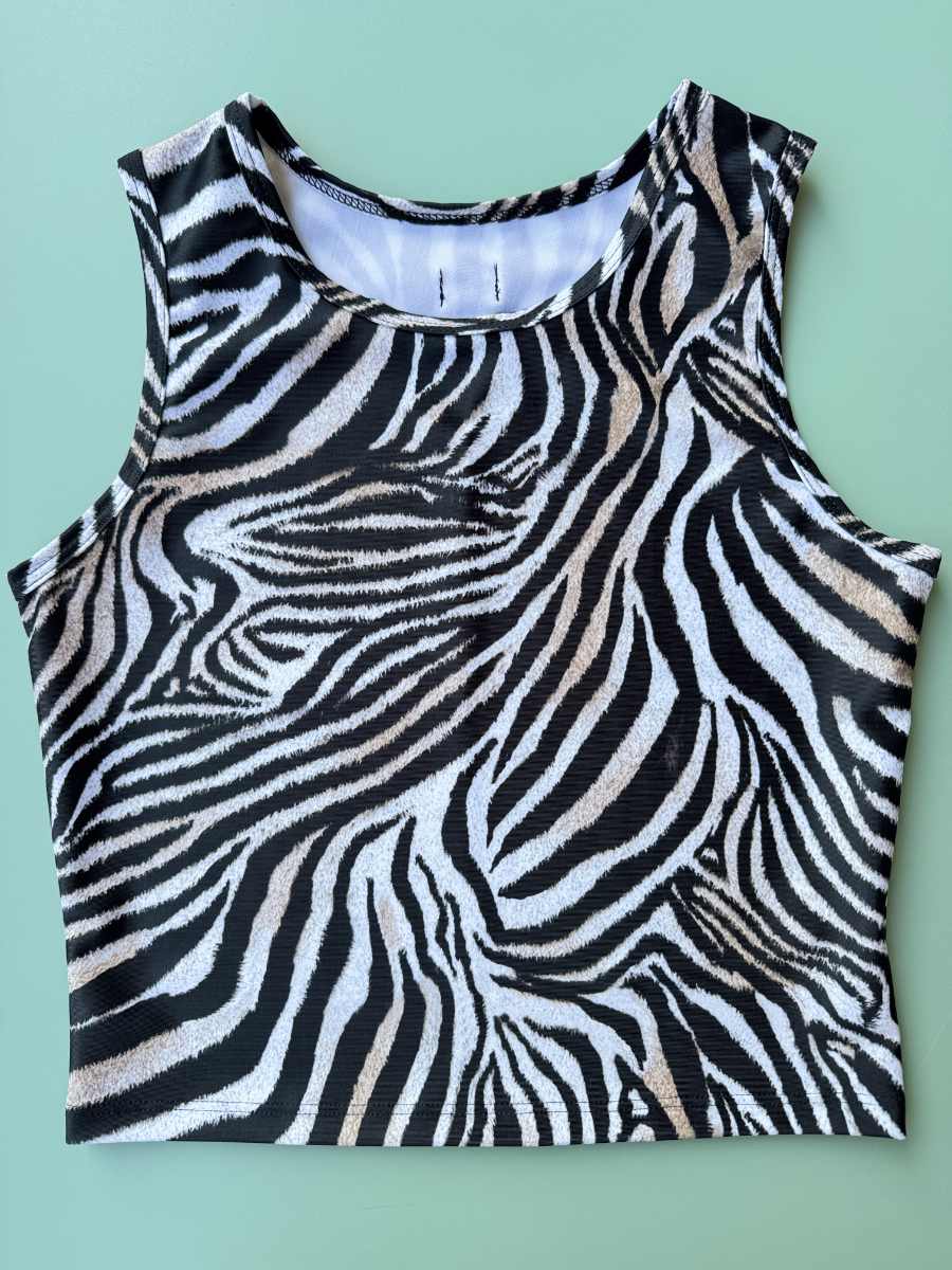 Canotta Martina Nilù Outlet fantasia animalier zebrato grey taglia S