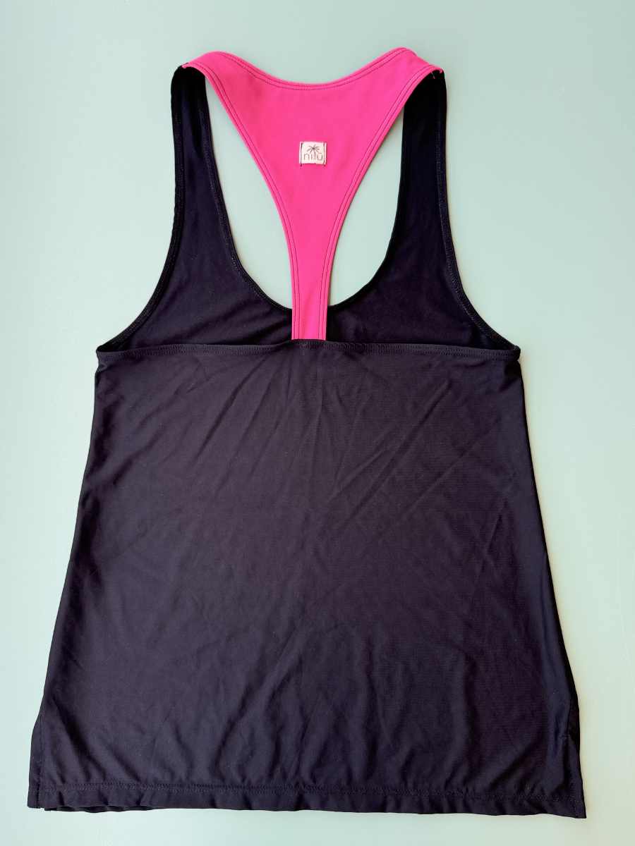Canotta Ely Nilù Outlet fantasia nero e fucsia taglia S