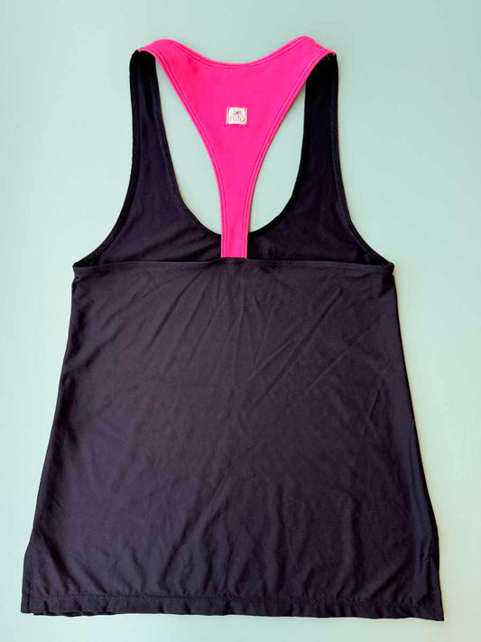 Canotta Ely Nilù Outlet fantasia nero e fucsia taglia S