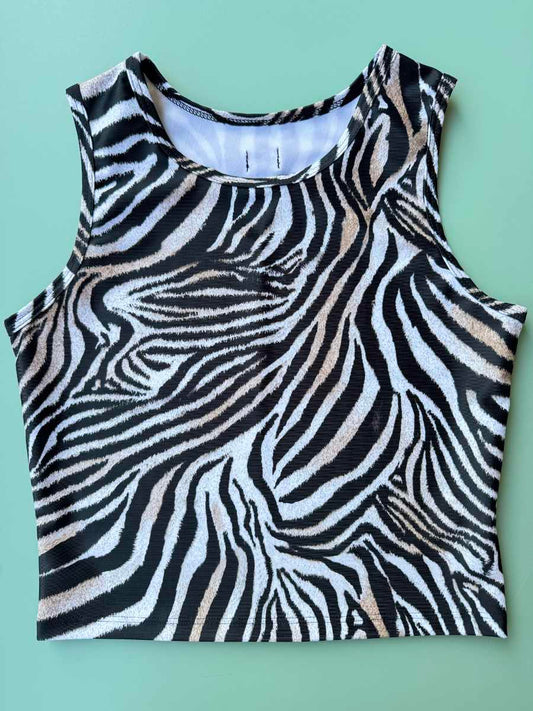 Canotta Martina Nilù Outlet fantasia animalier zebrato grey taglia S