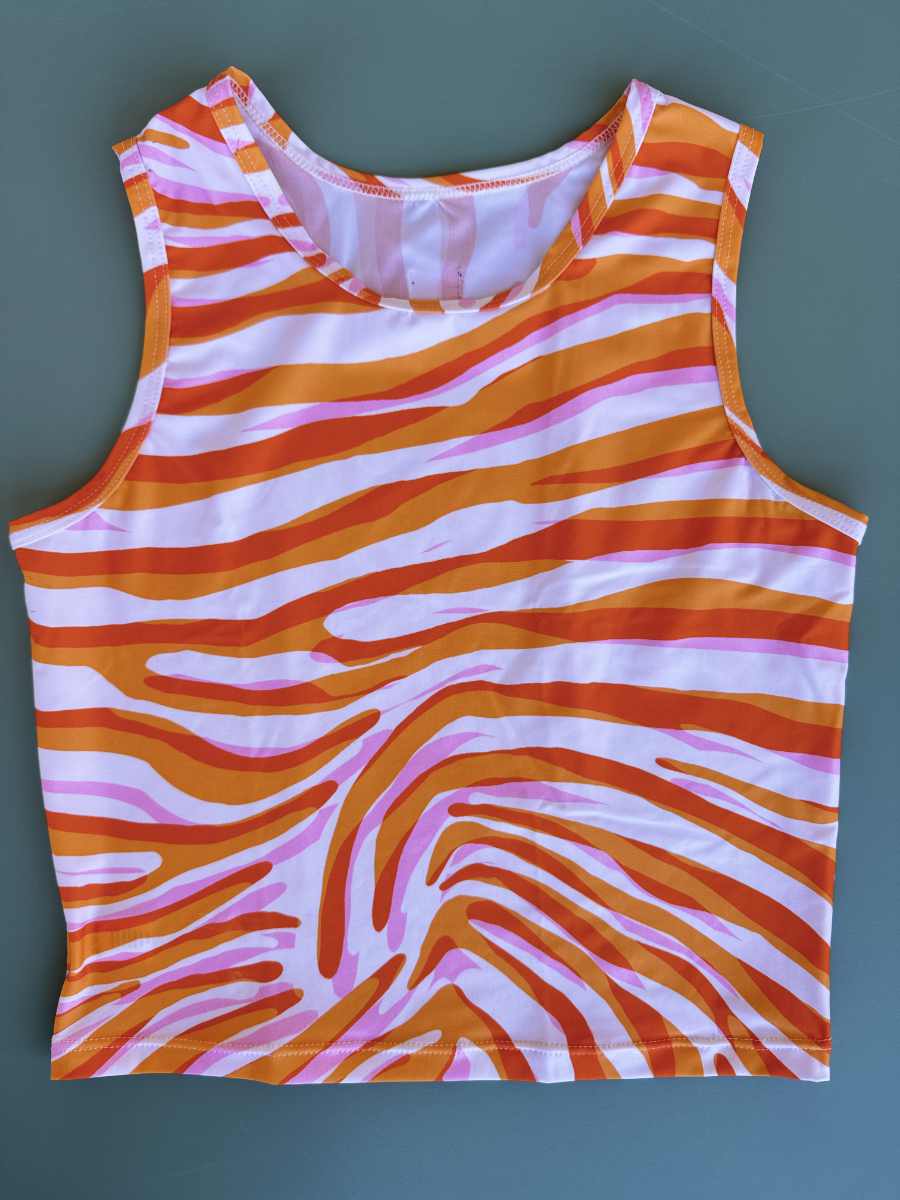 Canotta Martina Nilù Outlet fantasia animalier zebrato orange taglia S