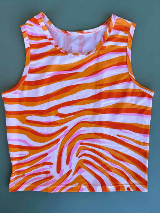 Canotta Martina Nilù Outlet fantasia animalier zebrato orange taglia S