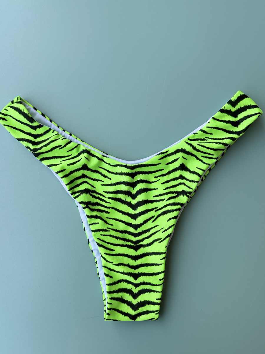 Slip donna Nilu Isabel Fantasia Animalier Zebrato Verde Acido taglia M