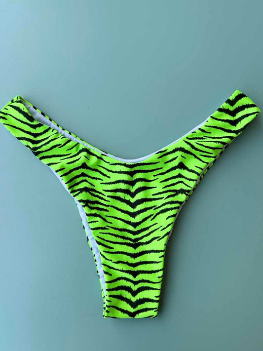 Slip donna Nilu Isabel Fantasia Animalier Zebrato Verde Acido taglia M