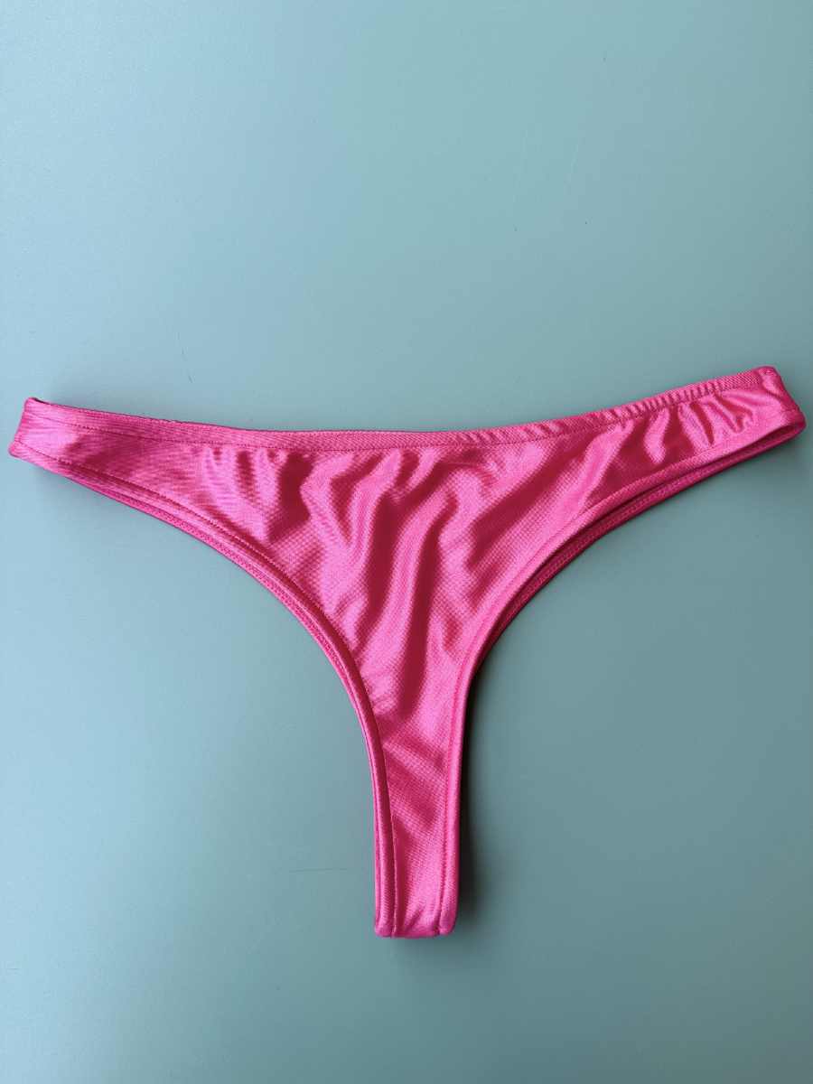 Slip donna Nilu Perizoma Tinta Unita Rosa Shine taglia XS