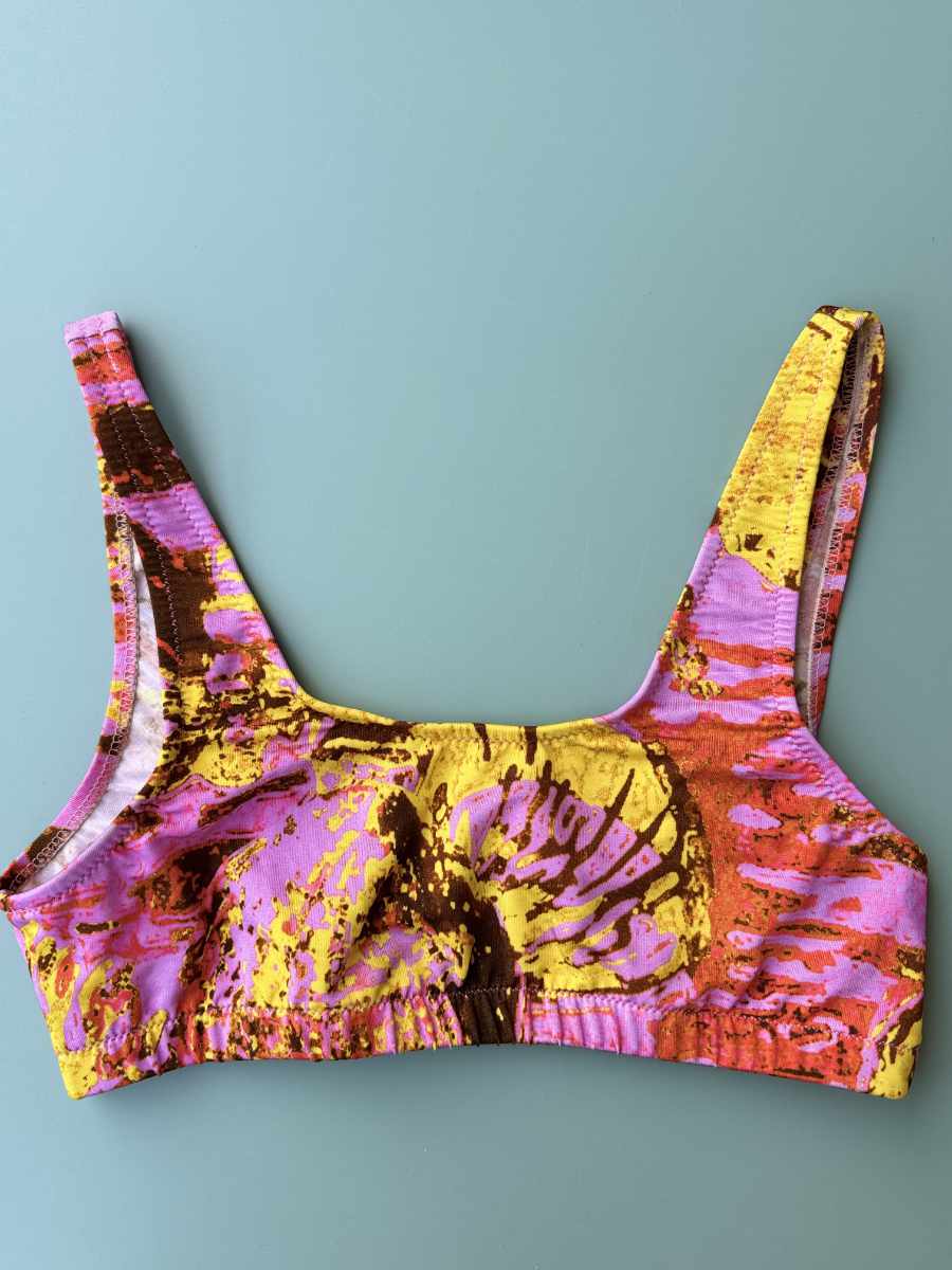 Top donna Nilu A Canotta Fantasia Yellow Shell taglia M