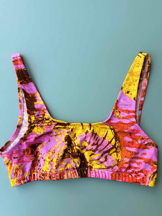 Top donna Nilu A Canotta Fantasia Yellow Shell taglia M