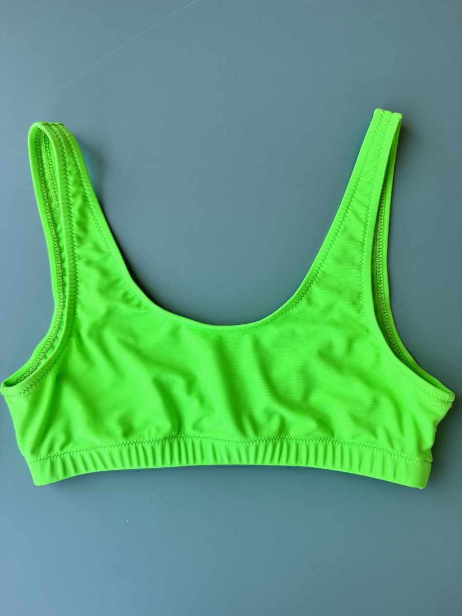 Top donna Nilu A Canotta Tinta Unita Verde Acido taglia M