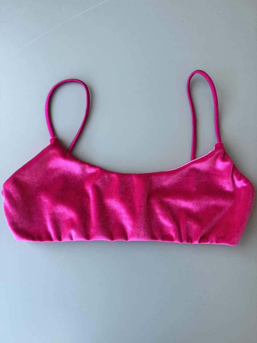 Top donna Nilu Bralette Ciniglia Fuxia Shell taglia S