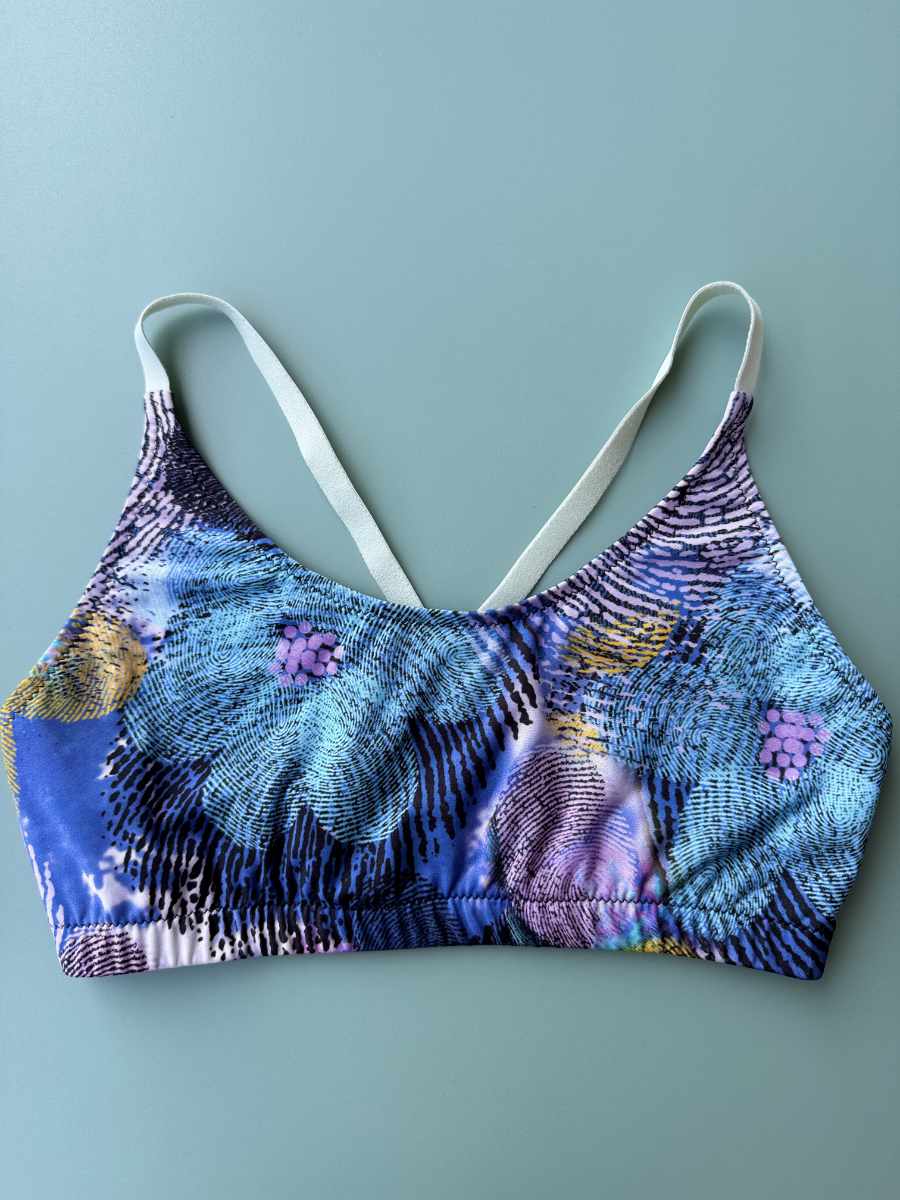 Top donna Nilu Bretelline Incrociate Fantasia Crazy Summer Digital Print taglia TU