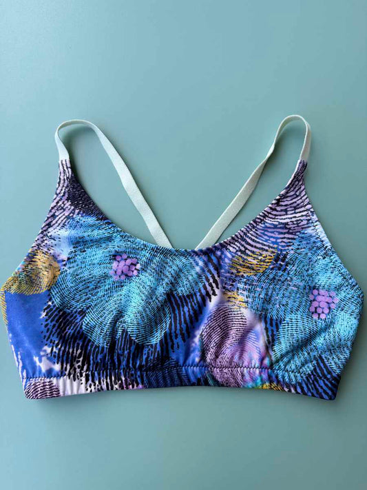 Top donna Nilu Bretelline Incrociate Fantasia Crazy Summer Digital Print taglia TU