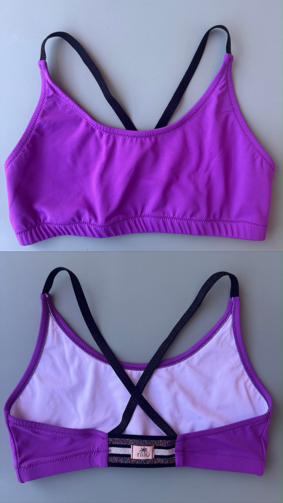 Top donna Nilu Bretelline Incrociate Viola taglia TU
