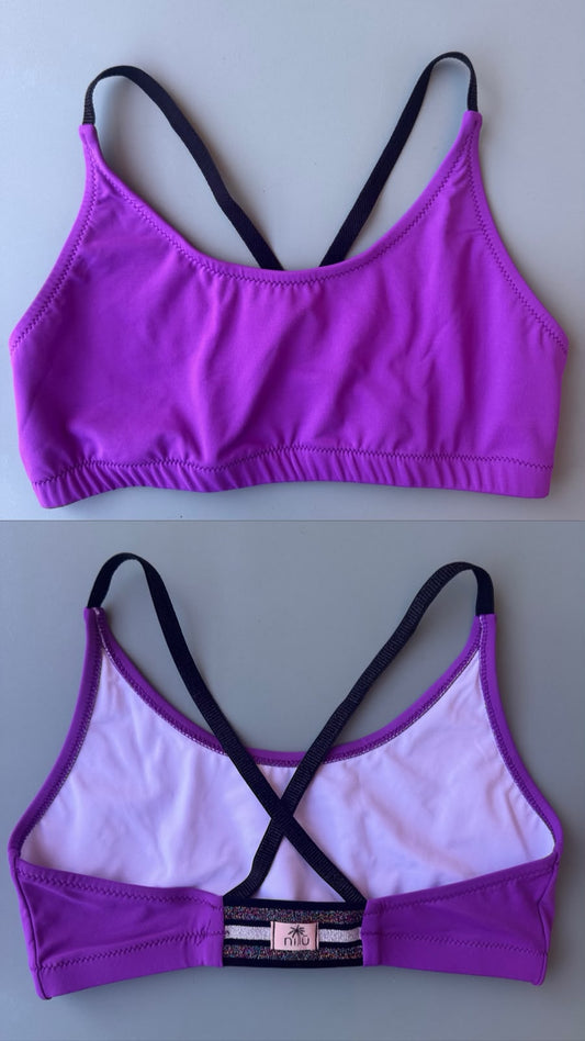 Top donna Nilu Bretelline Incrociate Viola taglia TU