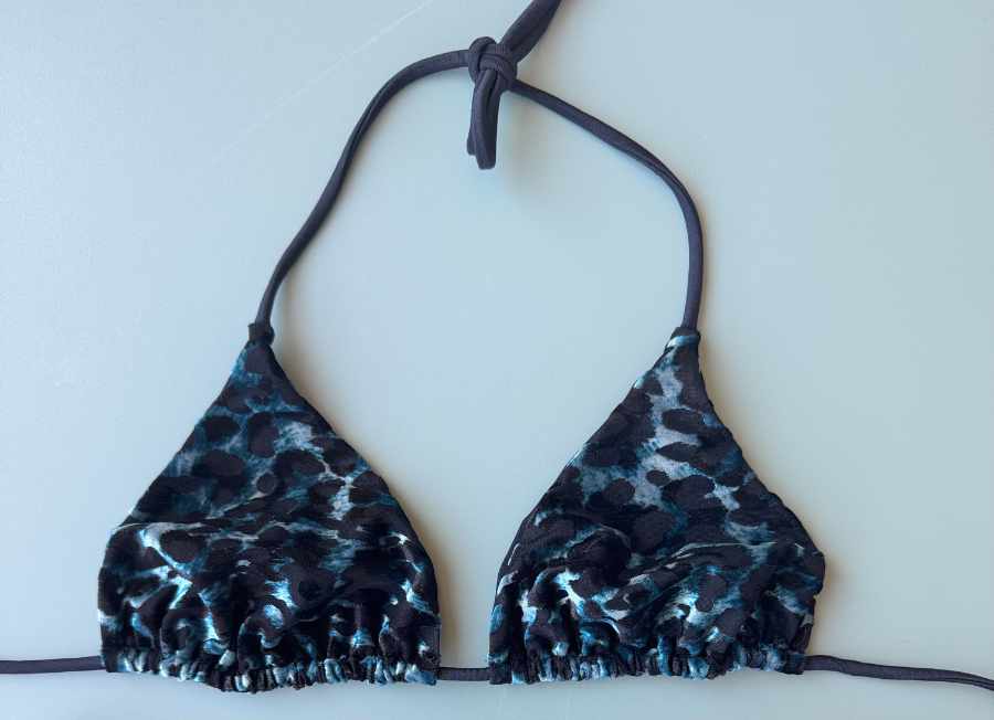 Triangolo Nilu Animalier Maculato Velato Blu taglia M