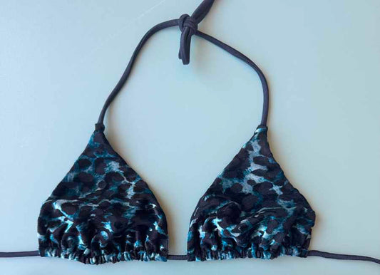 Triangolo Nilu Animalier Maculato Velato Blu taglia M